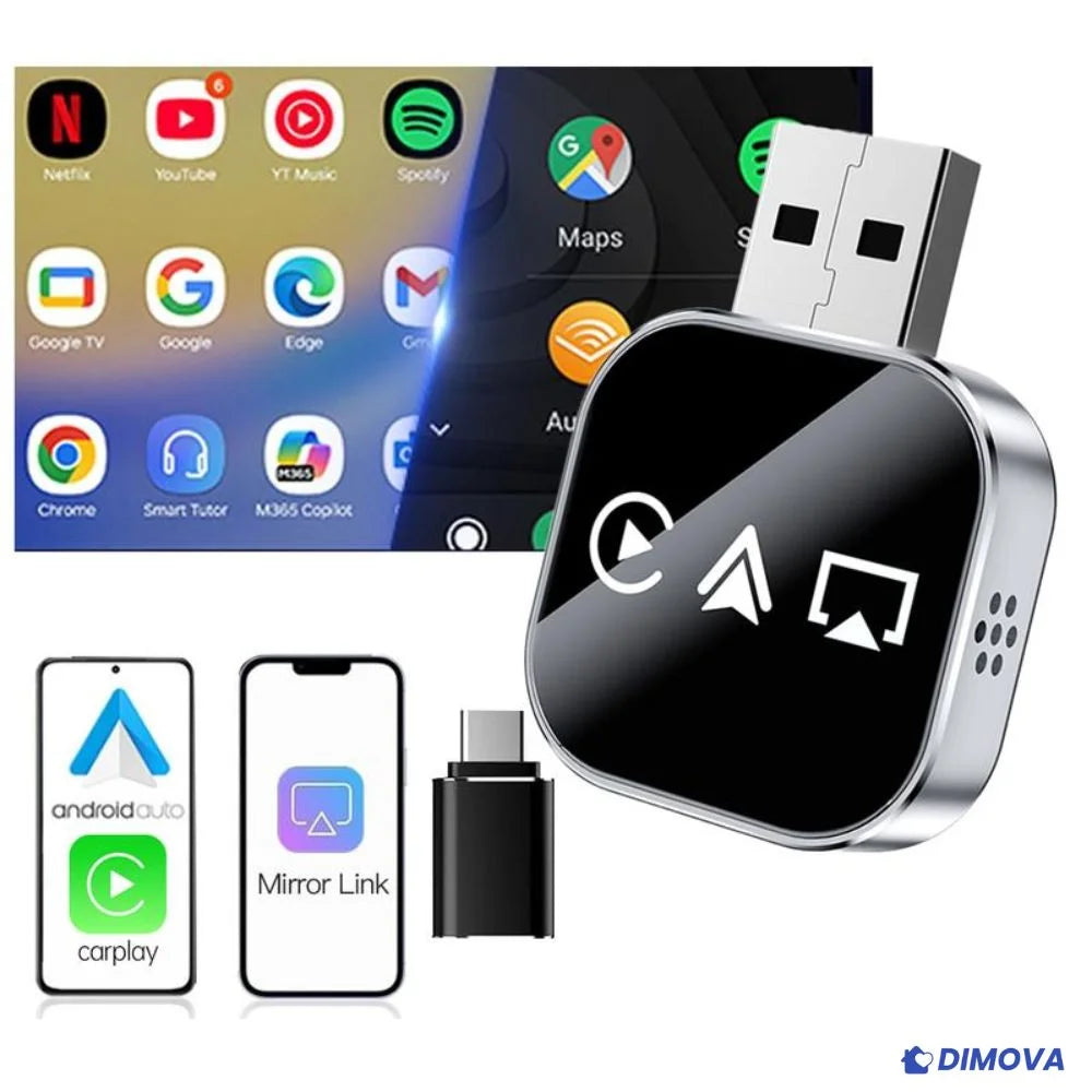 Adattatore CarPlay wireless 3-in-1