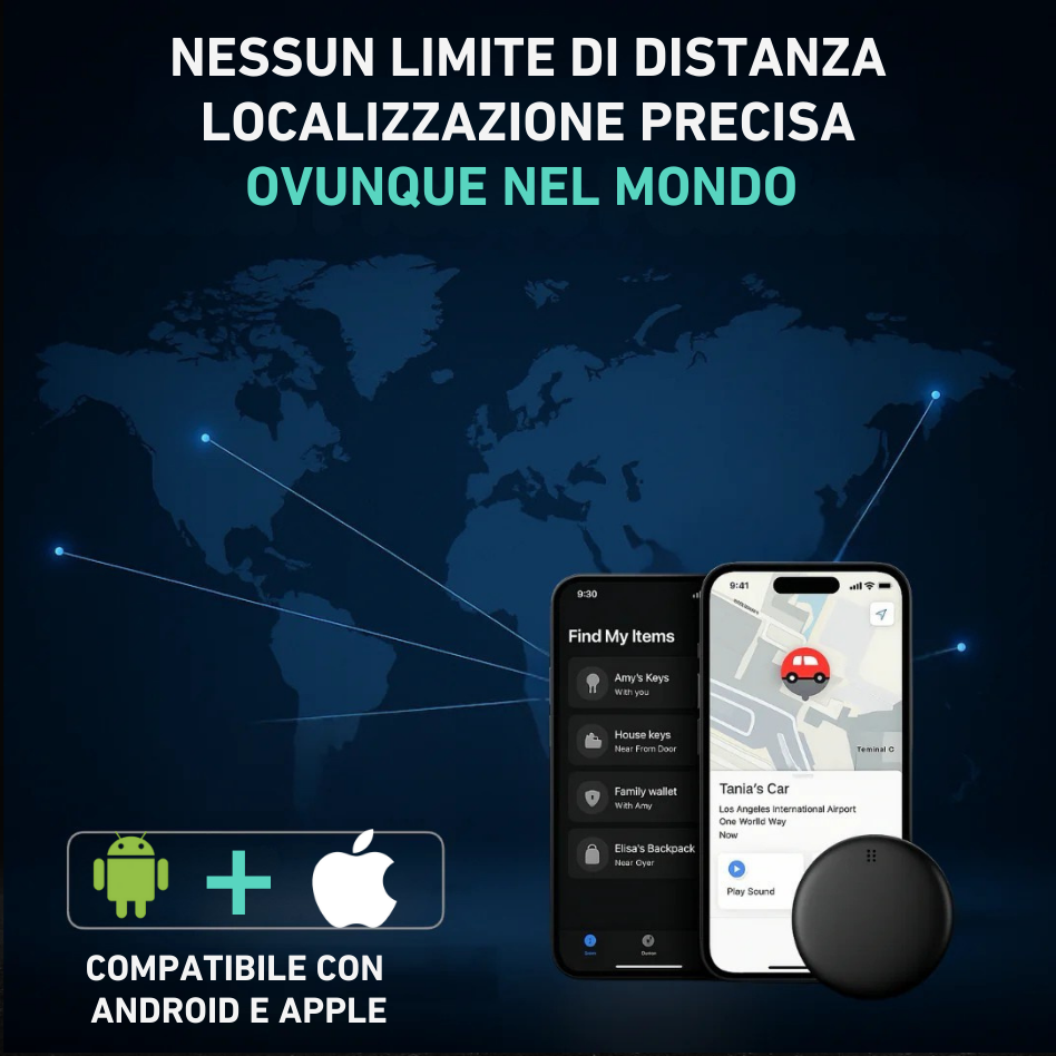 GP90 – Localizzatore GPS preciso senza abbonamento (Android/Apple)