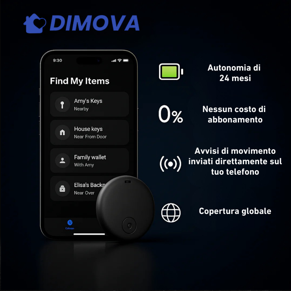 GP90 – Localizzatore GPS preciso senza abbonamento (Android/Apple)
