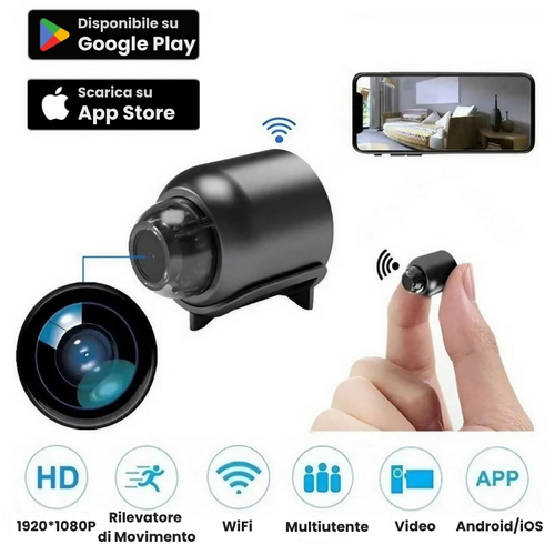 Mini Telecamera Spia 1080P HD – Visione Notturna Integrata